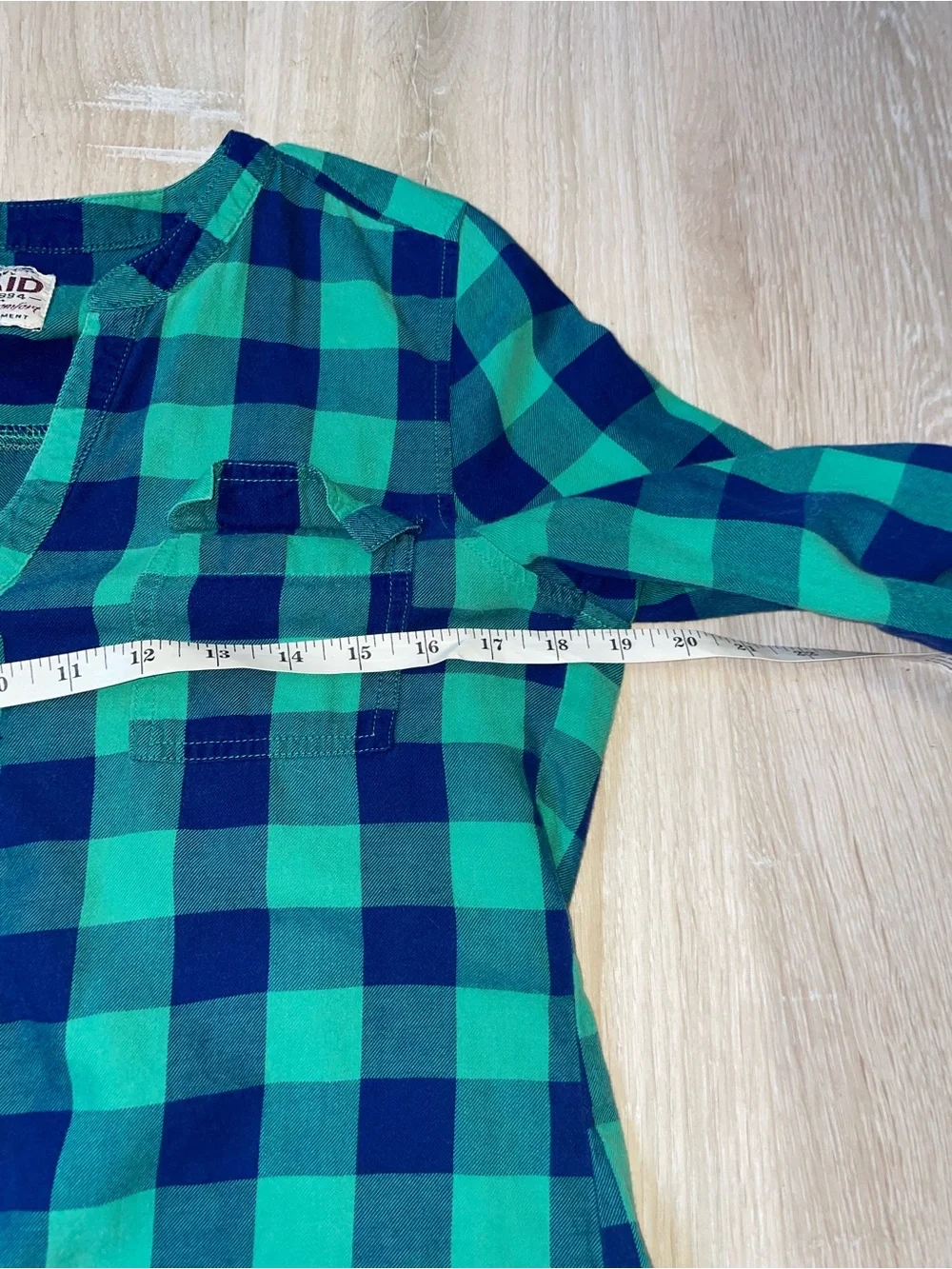 Upcycled Old Navy Fitted Plaid 'Let the Shenanigans Begin' Top Small